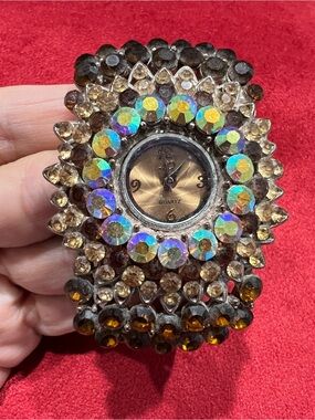 Crystal Accent Bracelet Watch - Brown Crystal Dial